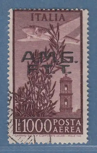 Triest Zone A 1948 Flugpostmarke 1000 Lire Mi.-Nr. 50 gestempelt 