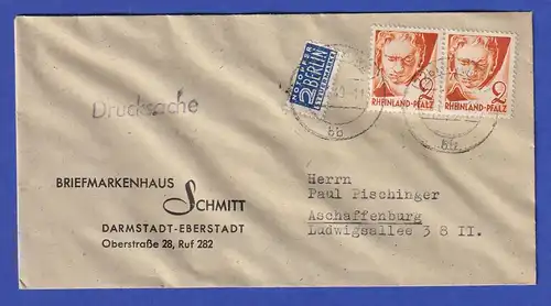 Franz. Zone Rh.-Pfalz Mi.-Nr. 32 MEF auf Drucksache O MAINZ 2.6.49