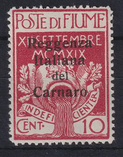 Fiume 1920 Besetzung der Carnaro-Inseln 10 C Mi.-Nr. 4 ungebraucht *