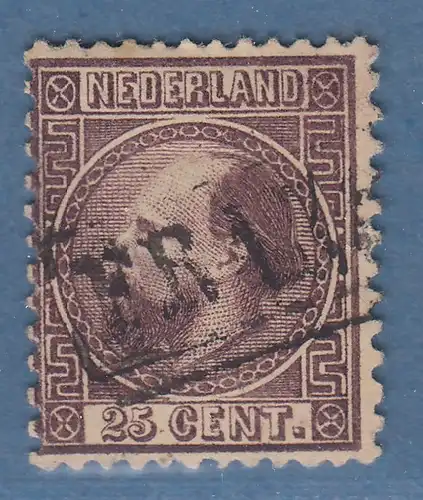 Niederlande 1867 Freimarke 25 Cent dunkelviolett Mi.-Nr. 11 gestempelt