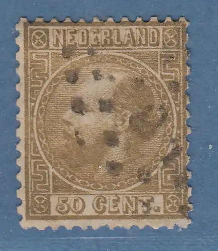 Niederlande 1867 Freimarke 50 Cent dunkelviolett Mi.-Nr. 12 gestempelt