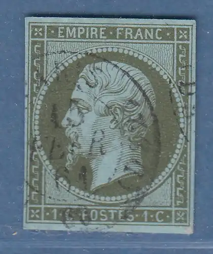 Frankreich 1853 EMPIRE FRANC. Napoleon III. 1 C. Mi.-Nr. 10 mit Stempel PARIS