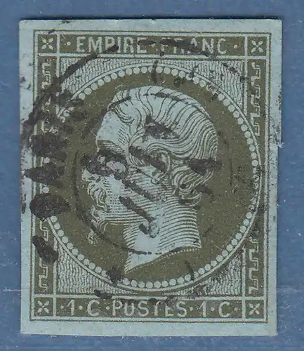 Frankreich 1853 EMPIRE FRANC Napoleon III. 1 C. Mi.-Nr. 10 gestemp. PARIS