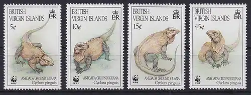 British Virgin Islands 1994 WWF Echsen Leguan Mi.-Nr. 814-817 postfrisch **