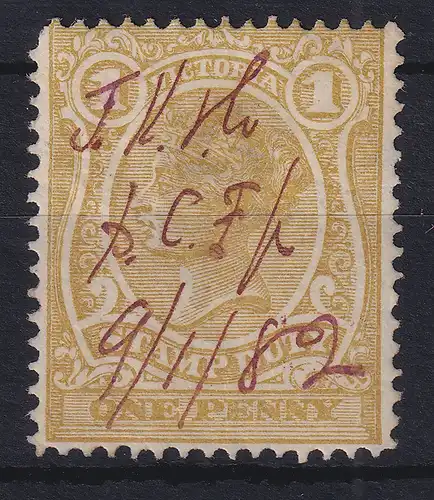 Victoria 1880 Stempelmarke Mi.-Nr. 15 handschriftlich entwertet