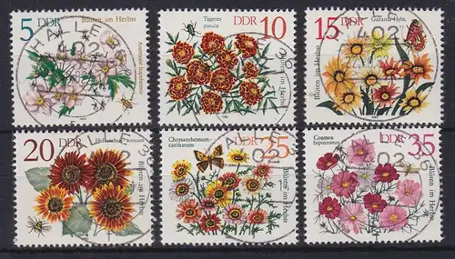 DDR 1982 Herbstblumen Mi.-Nr. 2737-2742 echt gestempelt HALLE