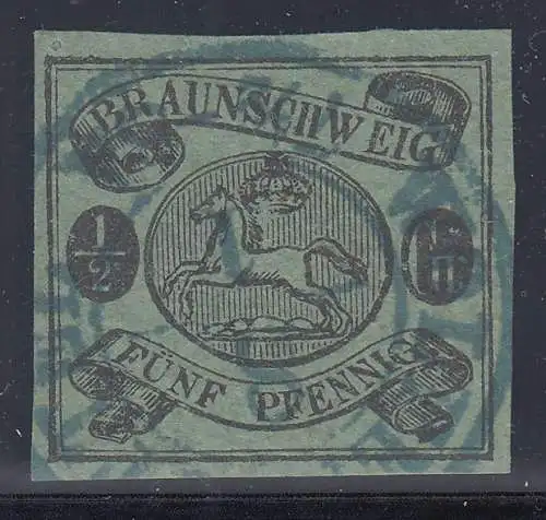 BRAUNSCHWEIG 1863  ½ Gr bzw. 5Pfg  Mi.-Nr. 10A gest. geprüft 