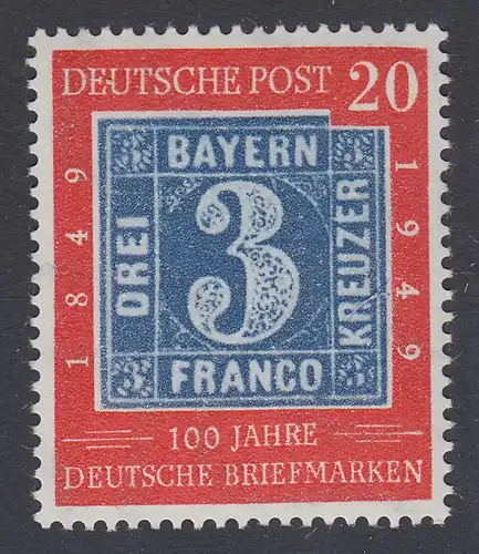 Bund 1949 Mi-Nr. 114 * mit Plattenfehler Riss durch R in KREUZER Mi.-Nr. 114 I