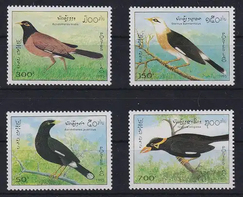 Laos 1995 Vögel Stare Mi.-Nr. 1448-1451 postfrisch ** 