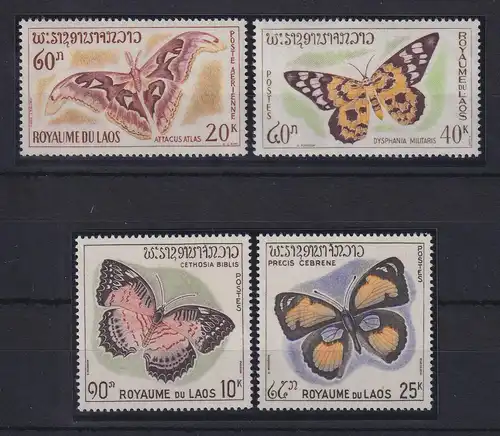 Laos 1965 Schmetterlinge Mi.-Nr. 151-154 postfrisch ** 