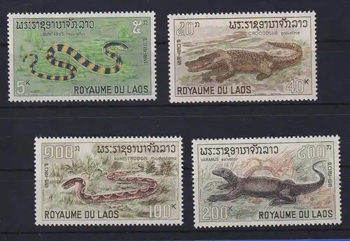 Laos 1967 Reptilien Mi.-Nr. 218-221 postfrisch ** 