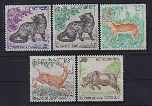 Laos 1971 Tiere Mi.-Nr. 318-322 postfrisch ** 