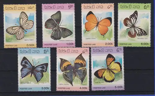 Laos 1986 Schmetterlinge Mi.-Nr. 897-903 postfrisch ** 