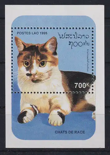 Laos 1995 Katze Mi.-Nr. Block 154 postfrisch ** 