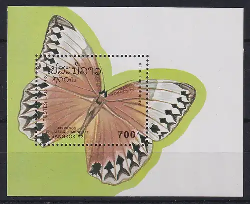 Laos 1993 Schmetterling Mi.-Nr. Block 146 postfrisch ** 