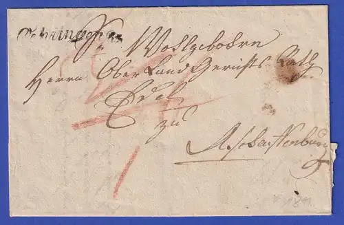 Bayern Dienstbrief mit Rayon-Stempel Oehringen R.3 1811