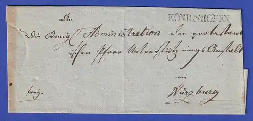 Bayern Dienstbrief mit Einzeiler-Stempel KÖNIGSHOFEN um 1825