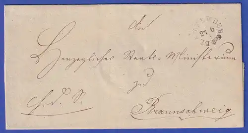 Braunschweig Dienstbrief mit Rund-Stempel BLANKENBURG 1839