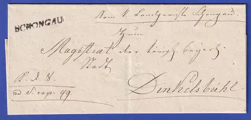 Bayern Dienstbrief mit Einzeiler-Stempel SCHONGAU um 1825