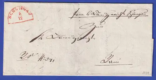 Bayern Dienstbrief mit Halbkreis-Stempel SCHONGAU 1839