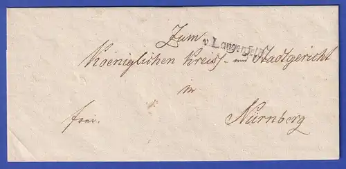 Bayern Dienstbrief mit Einzeiler-Stempel v. Langenfeld um 1800