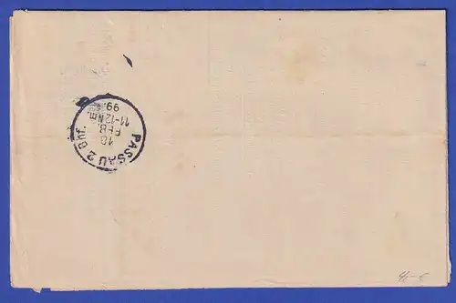 Bayern Post-Zustellungsurkunde mit Rundstempel ERING 1899