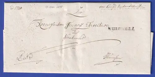 Bayern Dienstbrief mit Rayon-Stempel WEILHEIM 1815