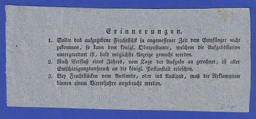 Bayern Paketschein von Erlangen vom 25. Januar 1842