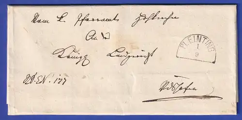 Bayern Dienstbrief mit Halbkreis-Stempel PLEINTING 1869