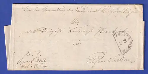Bayern Dienstbrief mit Halbkreis-Stempel THANN 1867