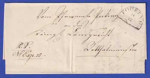 Bayern Dienstbrief mit Halbkreis-Stempel POCKING 1861