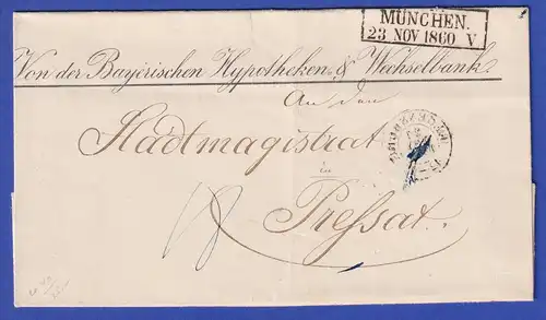 Bayern Dienstbrief mit Zweizeiler-Stempel MÜNCHEN 1860