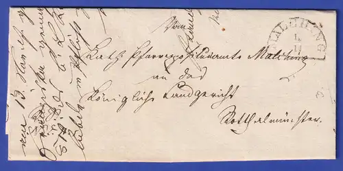 Bayern Dienstbrief mit Halbkreis-Stempel MALCHING 1867