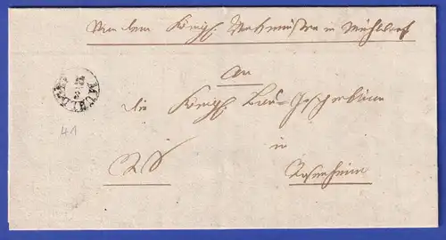 Bayern Dienstbrief mit Fingerhut-Stempel MÜHLDORF 1841