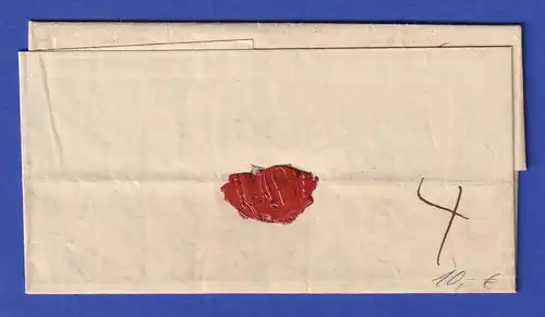 Bayern Dienstbrief mit Halbkreis-Stempel KITZINGEN in rot 1849