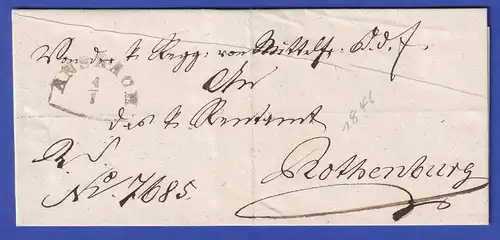 Bayern Dienstbrief mit Halbkreis-Stempel ANSBACH 1846