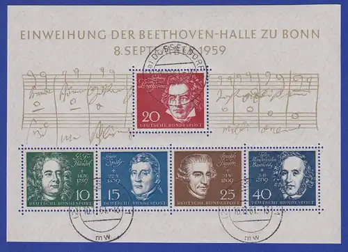 Bundesrepublik 1959 Beethovenblock Mi.-Nr. Block 2 schön gestempelt DÜSSELDORF 