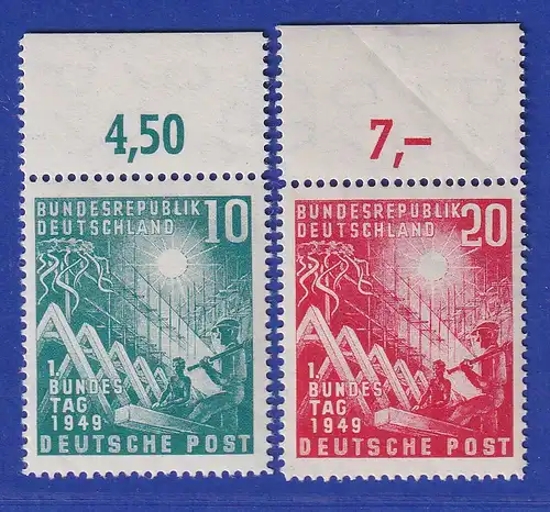 Bundesrepublik 1949 1. Bundestag Mi.-Nr. 111-112 Oberrandsatz **
