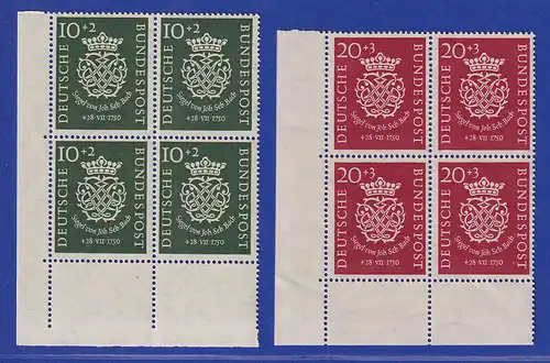 Bundesrepublik 1950 Bachsiegel Mi.-Nr. 121-22 Eckrand-Viererblocks UL **