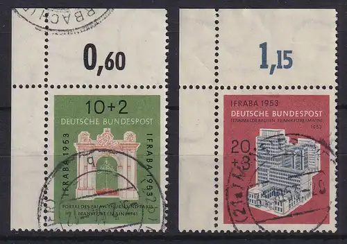 Bundesrepublik 1953 IFRABA Mi.-Nr. 171-172 Eckrandstücke OL gestempelt