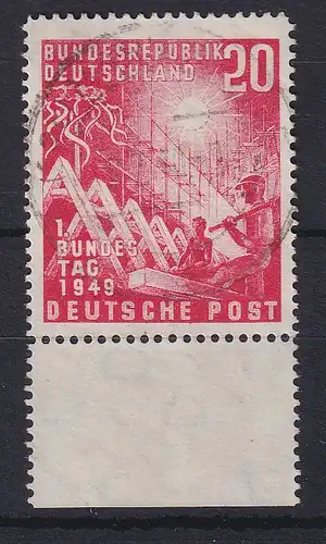 Bundesrepublik 1949 1. Bundestag Mi.-Nr. 112  Unterrandstück gestempelt