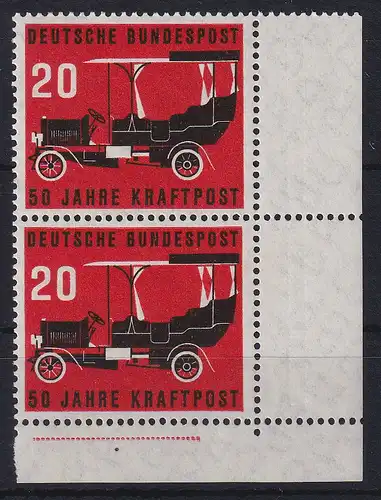 Bundesrepublik 1955 50 Jahre Kraftpost Mi.-Nr. 211 senkr. Eckrandpaar UR  **