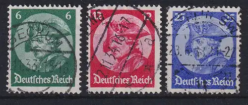 Deutsches Reich 1933 Friedrich der Große Mi.-Nr. 479-481 gestempelt