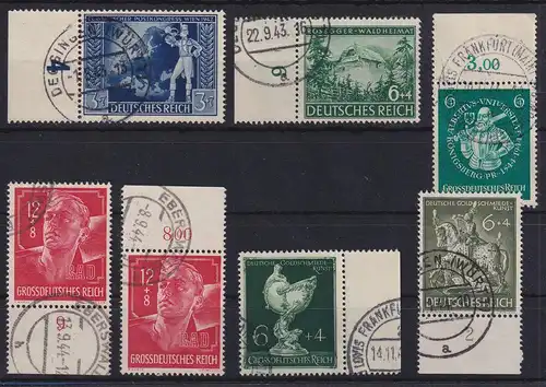 Deutsches Reich Lot 7 Randstücke gestempelt