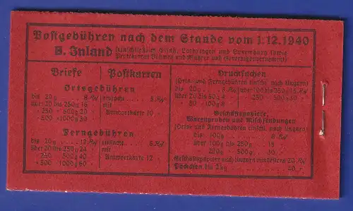 Dt. Reich 1940/41 Markenheftchen Mi.-Nr. 39.5 postfrisch **