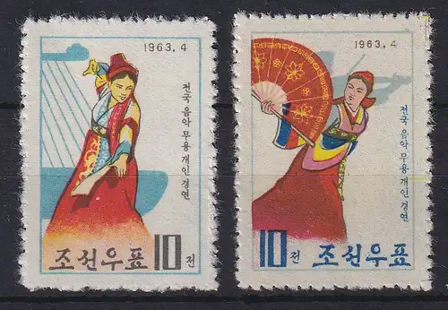 Korea Nord 1963 Volkstanz Mi.-Nr. 462-463 ungebraucht  (*)