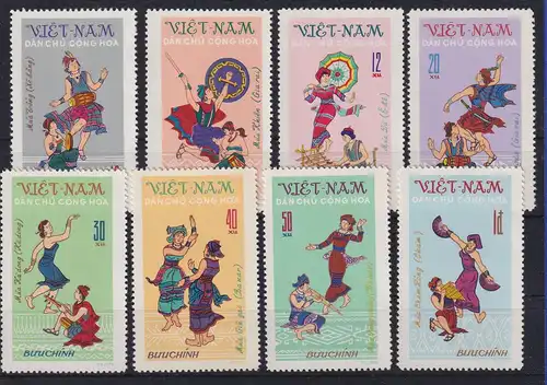 Vietnam Nord 1972 Volkstänze Mi.-Nr. 709-716 postfrisch **