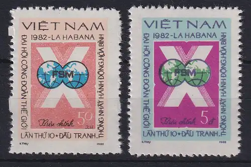Vietnam 1981 Gewerkschaftskongress  Mi.-Nr. 1200-1201 ungestempelt (*)