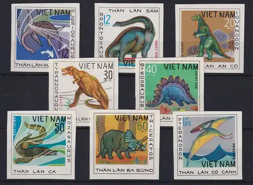 Vietnam 1979 Dinosaurier Mi.-Nr. 1007 U - 1014 U ungestempelt (*)
