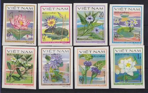 Vietnam 1980 Wasserblumen Mi.-Nr. 1077 U - 1084 U ungestempelt (*)